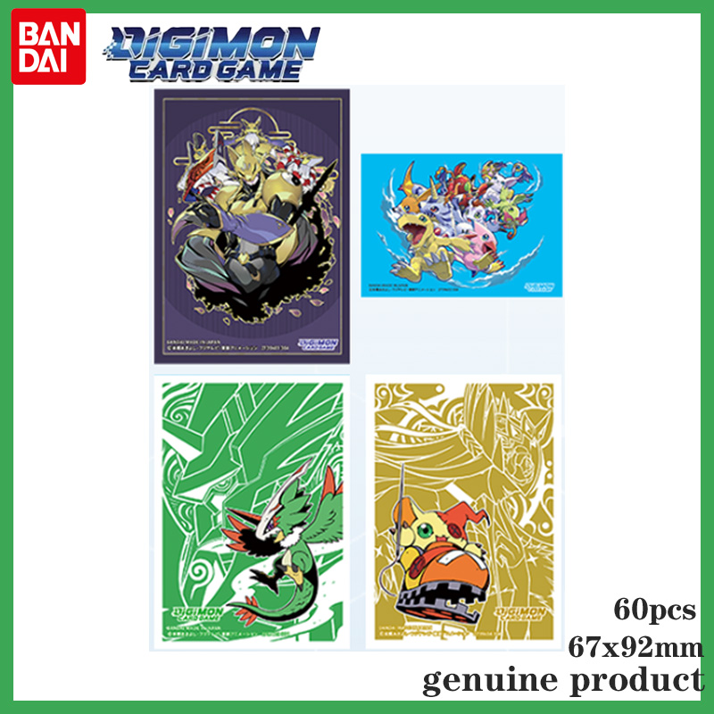 Card Penny Sleeve - デジモンカードスリーブ60枚セット、公式バンダイスリーブ、ドーベルモン、V-ドラモン、クズハモンデザイン、アニメTCGコレクション、子供向け