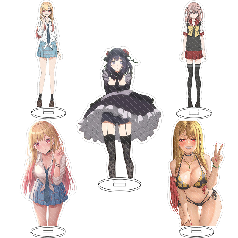 Figma Stand Set - 16cmのアニメ「その着せ替え人形は恋をする」のキットカワ・マリン、イヌイ・サジュナ、イヌイ・ワカナ、ゴジョのアクリルスタンドフィギュア。コスプレ用、装飾品、ギフトとして。