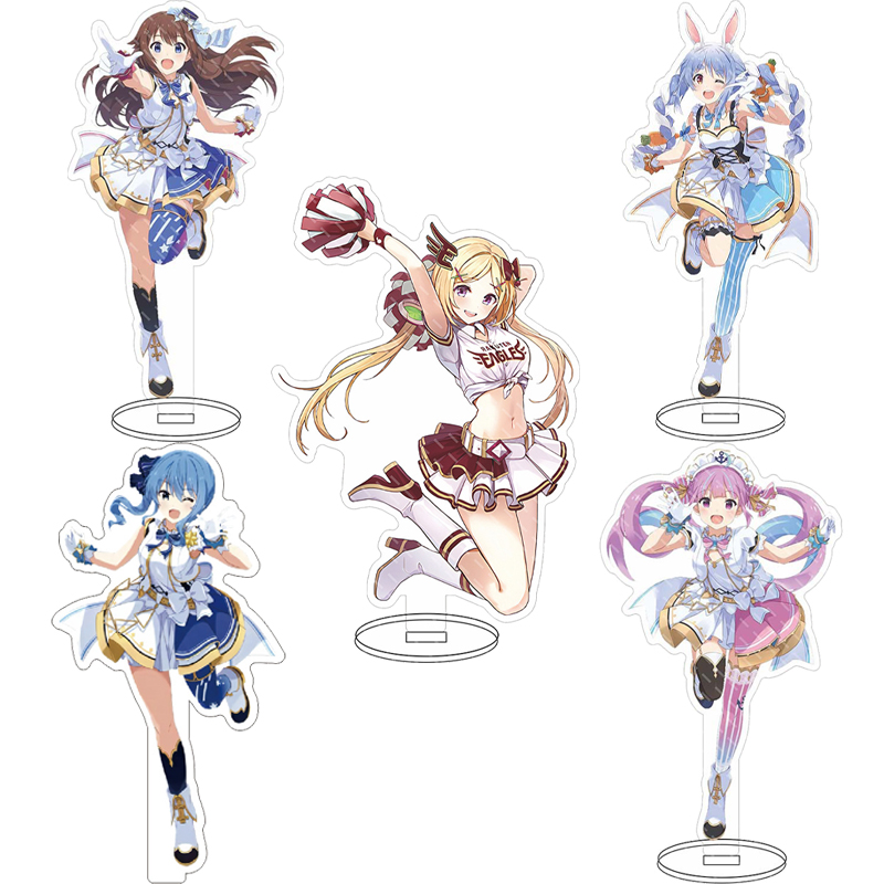 Figma Stand Set - 16cmのアニメ「ホロライブ」のキズナアイ、ミナト、アクア、トキノソラ、アキ・ローゼンタール、星野すいせいのアクリルスタンドフィギュア。コスプレグッズやギフトとしても最適。