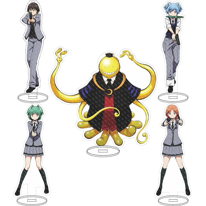 Figma Stand Set - 16cmのアニメ「暗殺教室」の登場人物、志田ナギサ、小野寺コロ先生、阿闇カーマ、秋野カエデのアクリルスタンドフィギュア。コスプレ用、装飾品、ギフトとしても。